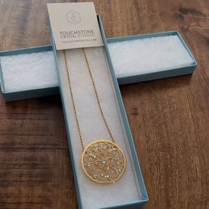 New Touchstone Crystal Gold Medallion Necklace
